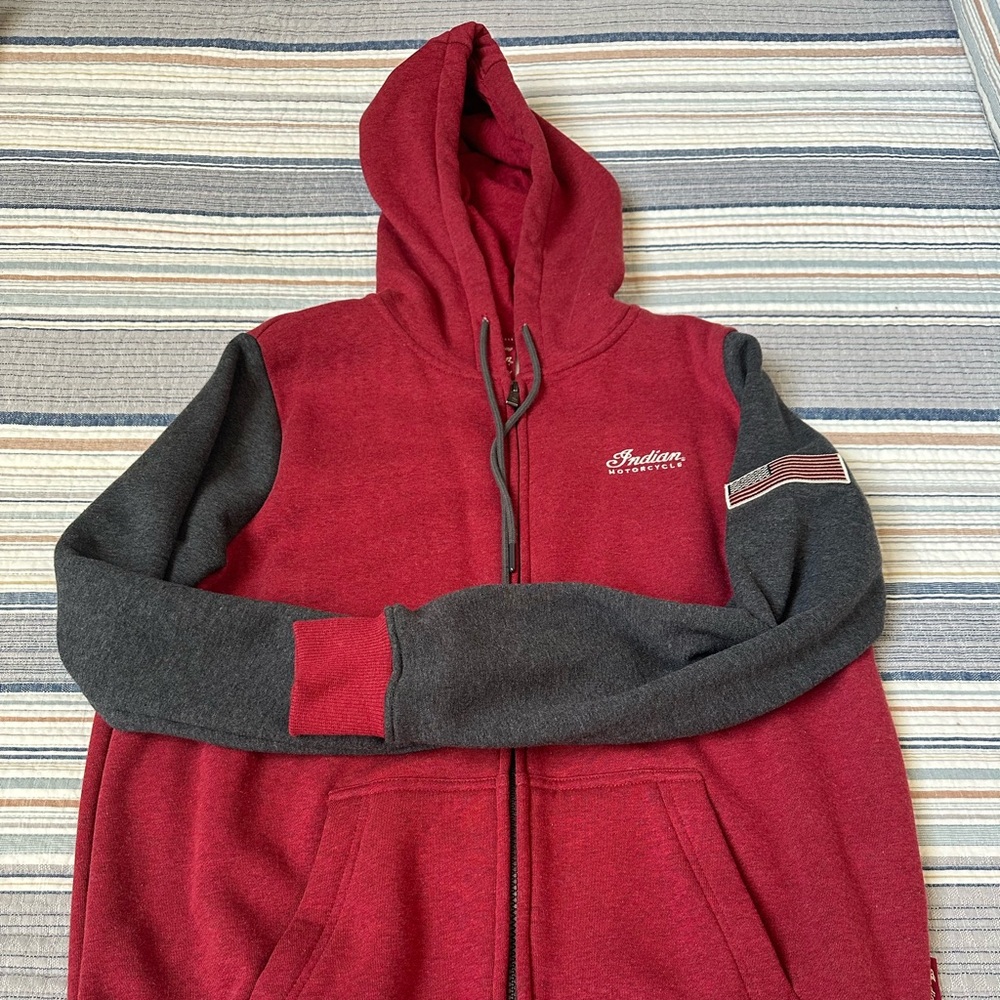 men’s size medium - Indian Motorcycles red hoodie with pocket